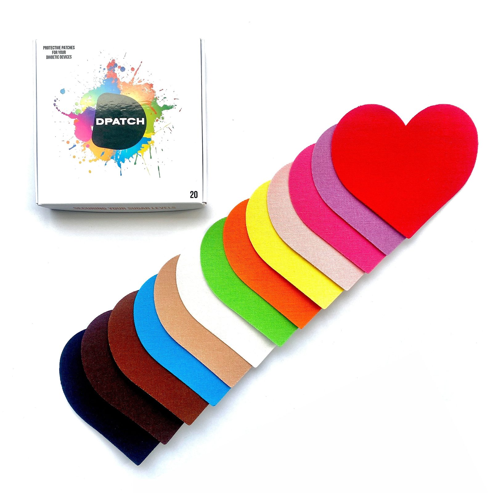 D Patch - PERSONALIZZA IL TUO PACCHETTO - Patch Dexcom G7 CGM a forma di cuore [materiale cotone]